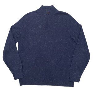 The Cashmere Project 100% Cashmere Mens M 1/4 Zip Sweater M Blue Academia Preppy